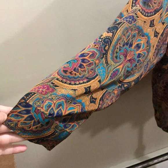 {Apt.9} Paisley Print Button Front Blouse - Picture 5 of 8